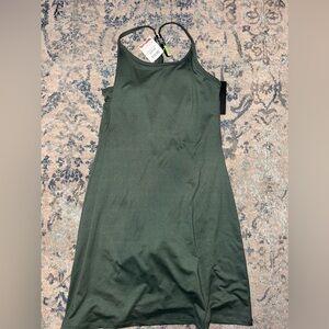 nwt army green exercise dress with built in shorts